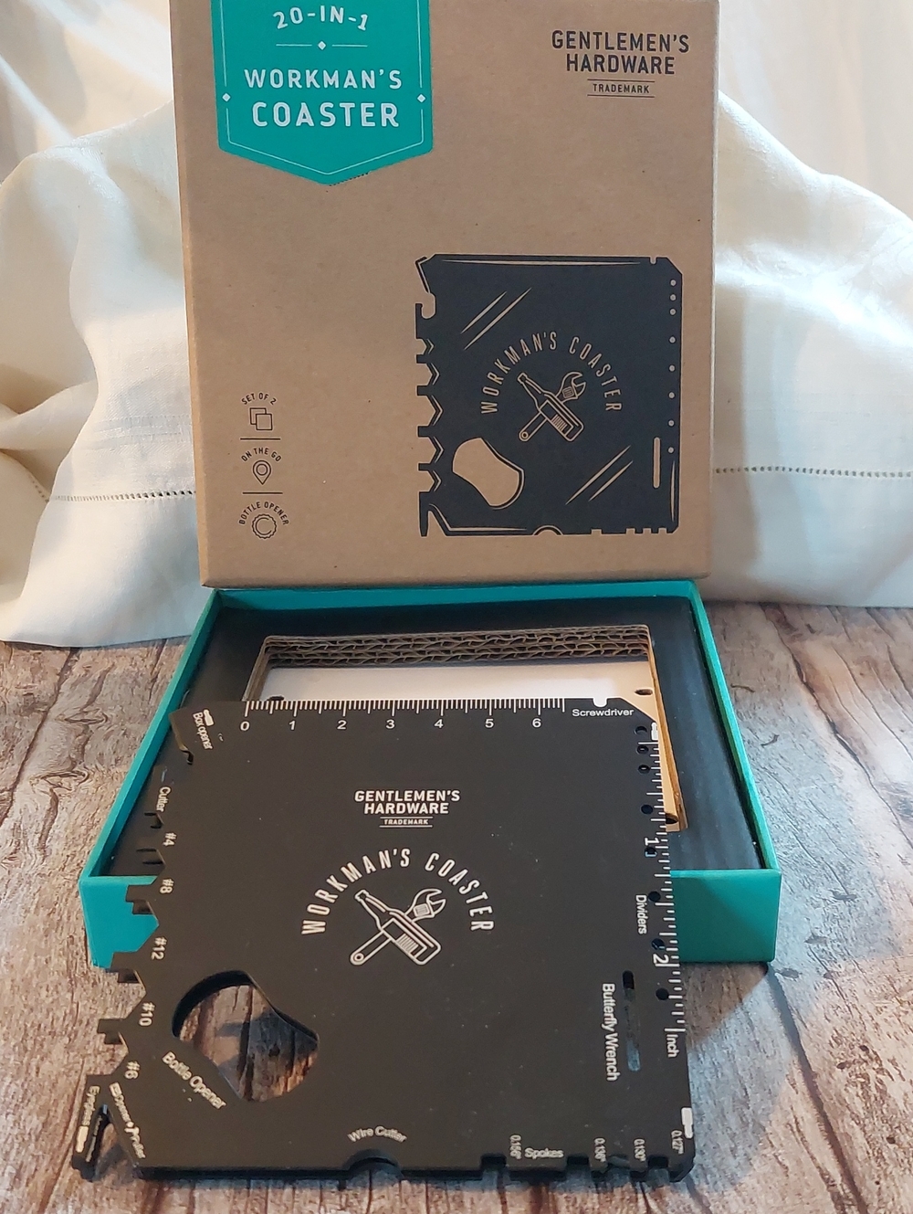 Black Workman's Coaster Multi-Tool Card